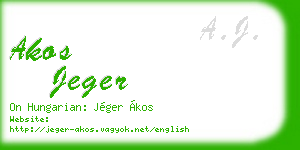 akos jeger business card