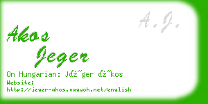 akos jeger business card